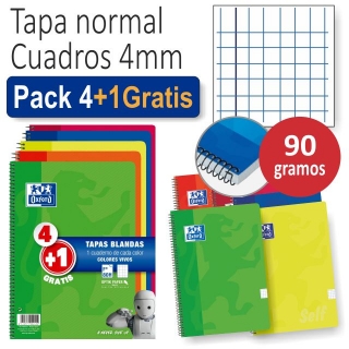 Pack 4+1 Gratis Cuadernos Oxford colores  400027271