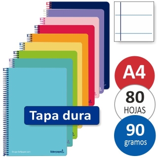 Cuadernos, libretas tapas duras 1 linea  Liderpapel BF41