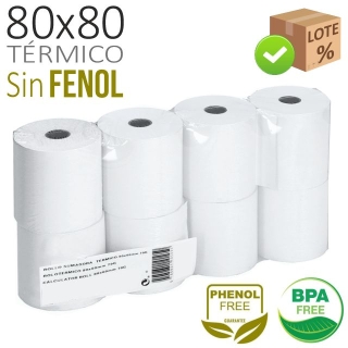 Pack 8 rollos térmico 80x80x12.