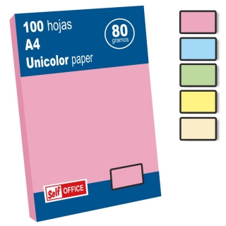 Papel Din A4 colores claros Unicolor  Self-office PC54