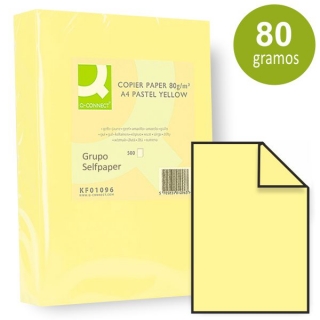 Papel Color Din A4 Amarillo  Q-connect KF01096