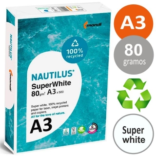 Papel reciclado Din A3, Nautilus  Mondi 013408019002