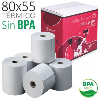 Rollos de papel trmico de 80x55x12,  Fabrisa