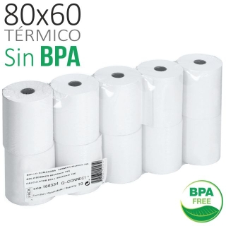 Rollos papel trmico 80x60x12, impresora  Q-connect KF10105