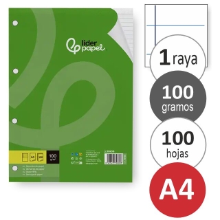 Recambio 4 anillas, una raya horizontal,  Liderpapel RA09