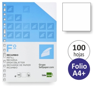 Recambio de papel Folio liso  Liderpapel RF15