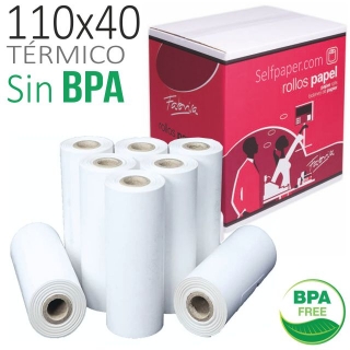 Papel trmico 110x40x12, Rollos sin