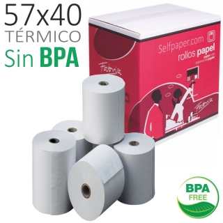 Papel trmico 57x40x12 sin BPA,