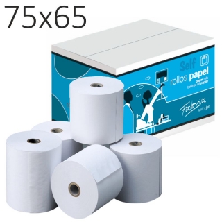 Rollos papel 75x65 impresora tickets  Q-connect