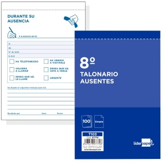 Talonario T-103 Durante su ausencia, notas,  Liderpapel