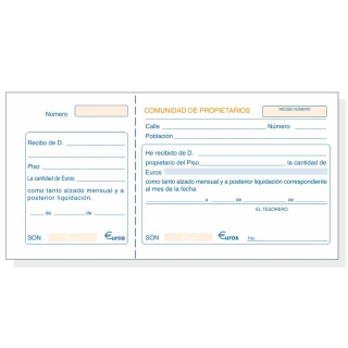 Talonario Recibos Comunidad Propietarios T-48  Dohe