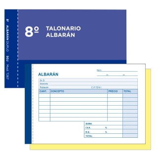 Talonarios T-123 albaranes 8 octavo duplicado  Liderpapel