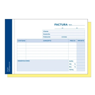 Talonario Facturas duplicado, T-64,T-218 con