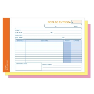 Talonarios notas de entrega