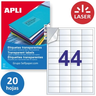 Apli 01223, Etiquetas transparentes para 