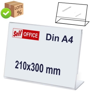 Expositor en L inclinado, tipo metacrilato  Self-office 47301