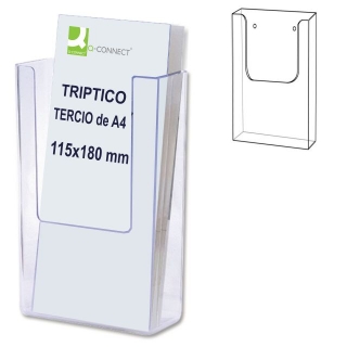 Soporte portafolletos pared tercio de A4,  Q-connect QF-9006