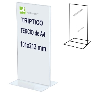 Expositor tipo metacrilato portafolletos tercio  Q-connect QF-11111CSTP