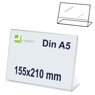 Expositor tipo metacrilato inclinado en L,  Q-connect QF-11005CSTP