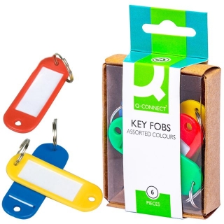 Llaveros portaetiquetas Q-connect 6 uds. colores.  KF02036