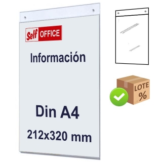 Placa soporte pared cartel Din A4,  Self-office 47001