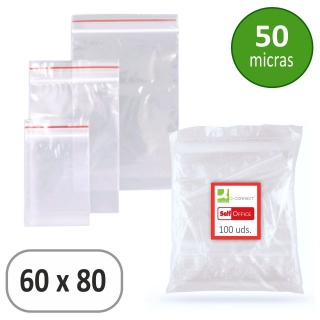 Bolsas autocierre minigrip zip 60x80mm, zip  Q-connect KF11349