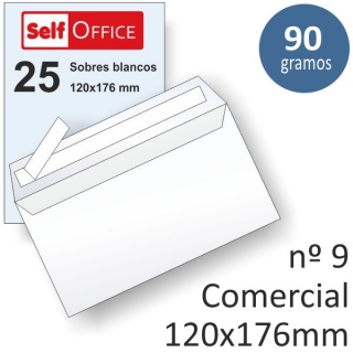 Paquete 25 sobres 120x176 mm  Self-office SB88