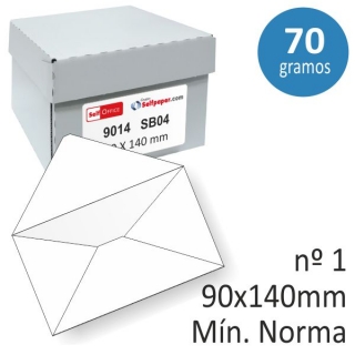 Caja 500 sobres 90x140 mnimo  Liderpapel 9014