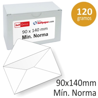 Sobres 90x140 mm, 120 gramos,