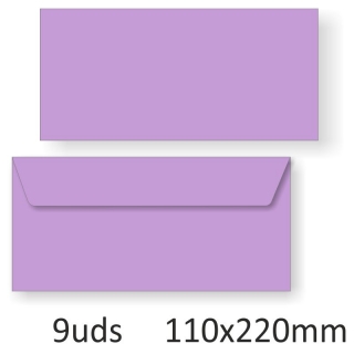 Sobres alargados color lila